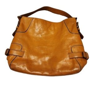 MICHAEL KORS VINTAGE CHESTNUT BROWN LEATHER SHOULDER BAG
